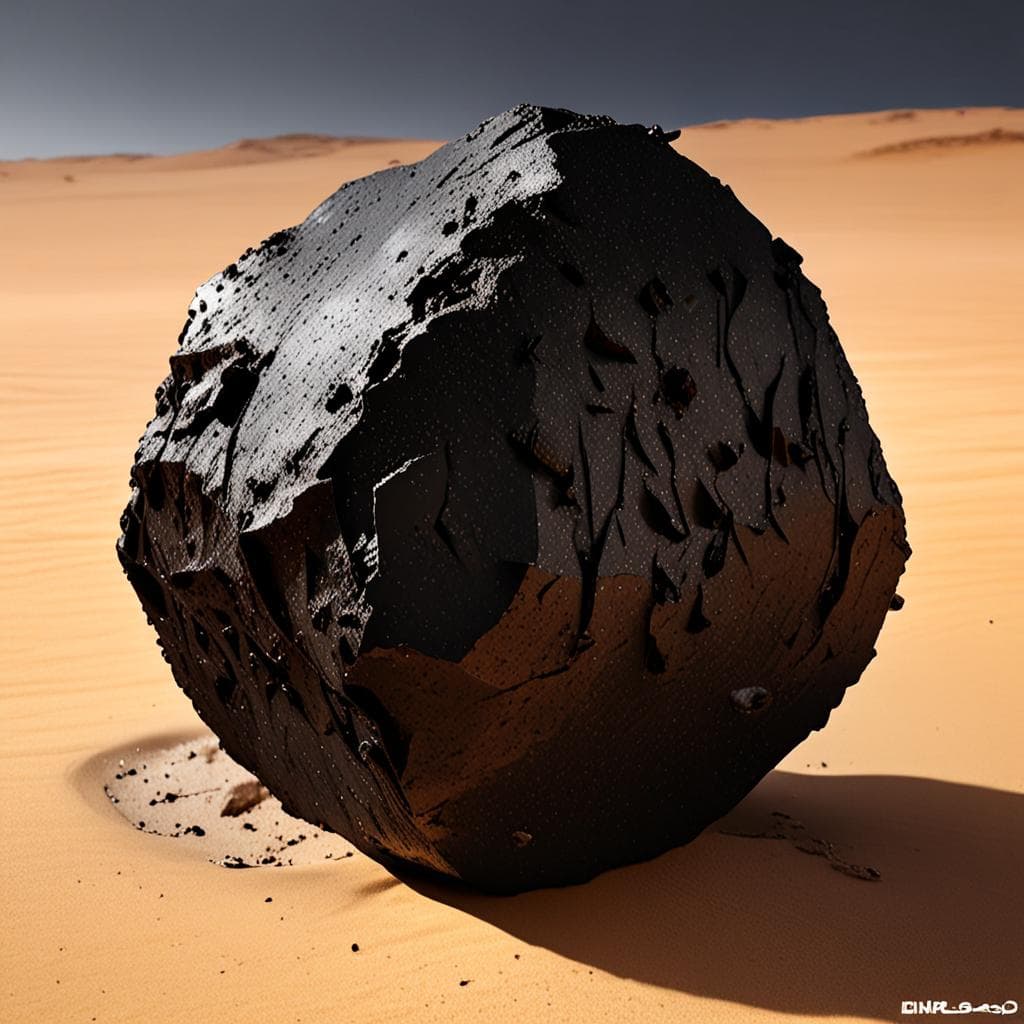 AI visualization of Hammadah al Hamra 019 meteorite
